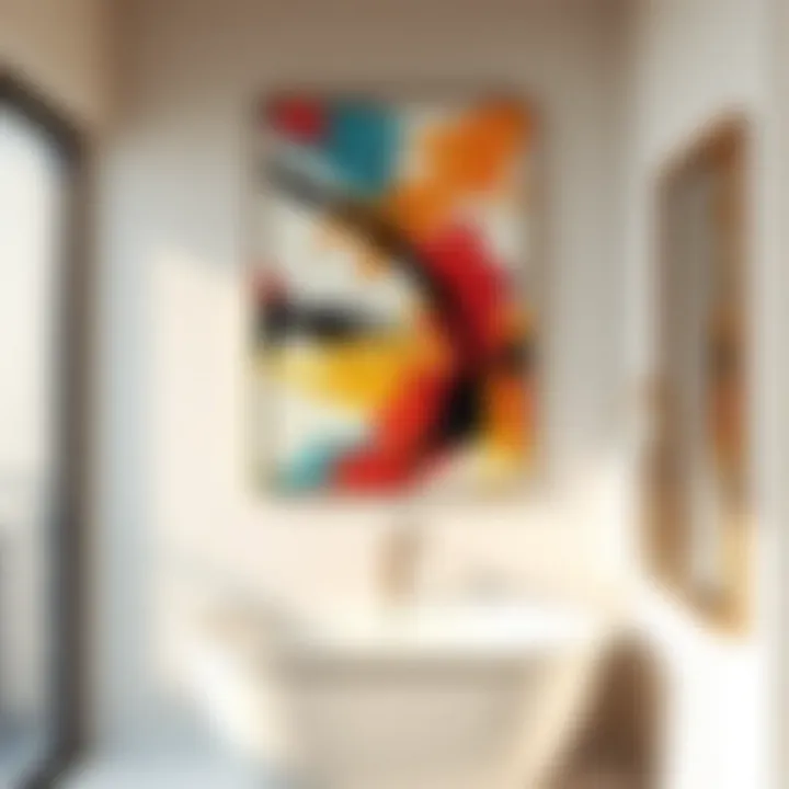 Elegant Abstract Bathroom Wall Art Elegant bathroom wall art featuring abstract designs