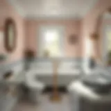 Classic 1950s bathroom layout with pastel tiles