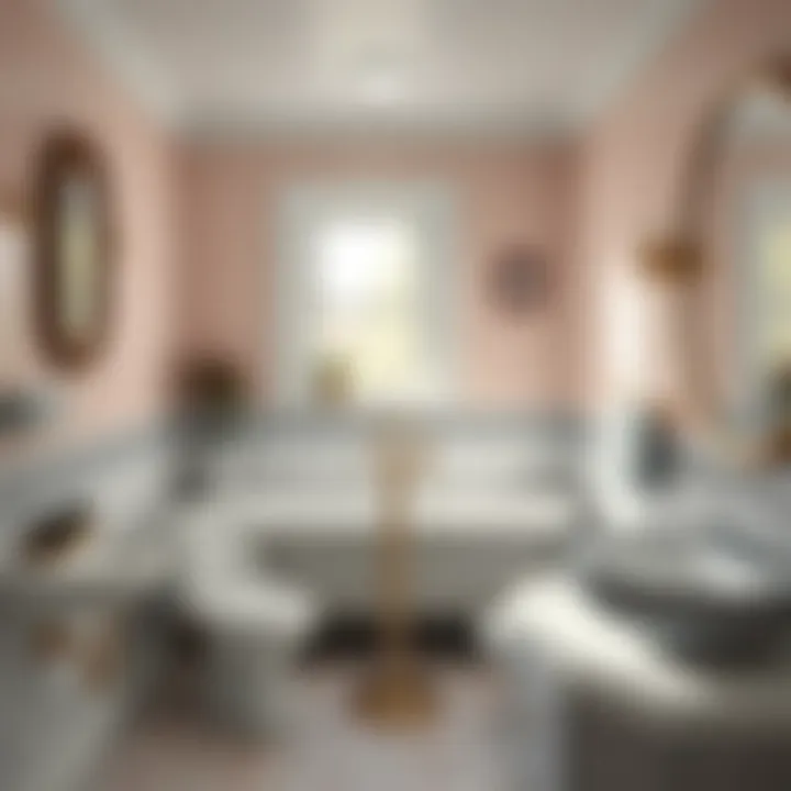 Classic 1950s bathroom layout with pastel tiles