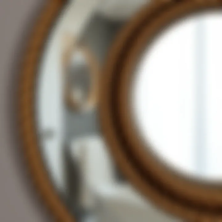 Intricate Rope Design on Round Mirror Close-up of the intricate rope design on a mirror