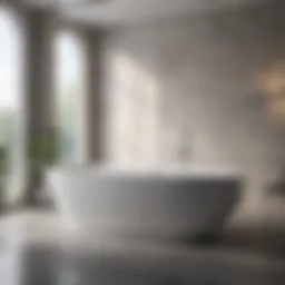 Elegant modern bathtub showcasing sleek design