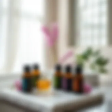 Selection of essential oils for bathroom ambiance