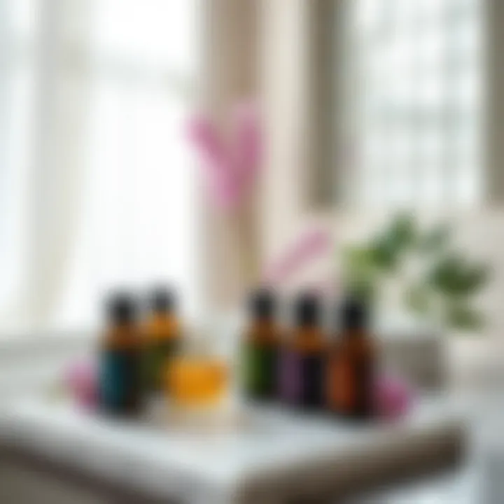 Selection of essential oils for bathroom ambiance