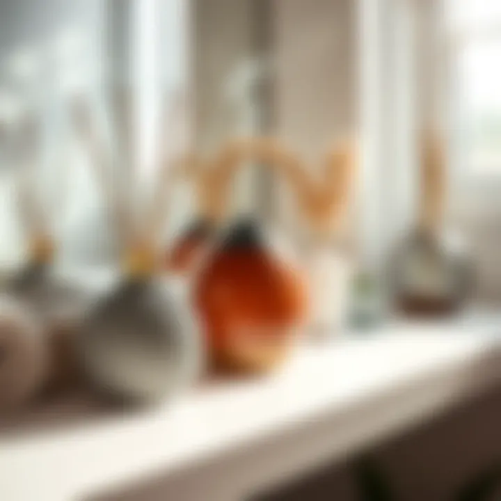 Stylish aroma diffuser positioned elegantly on a bathroom shelf