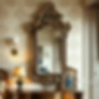 Ornate Baroque-Style Mirror Baroque-style mirror framed in ornate design