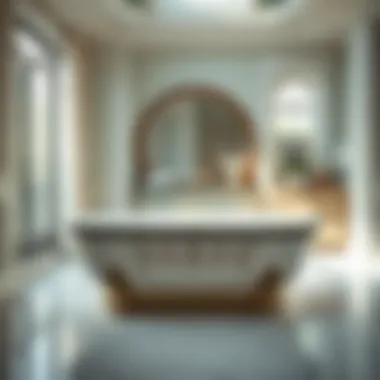 An aesthetically pleasing bath tub with a stunning inlay