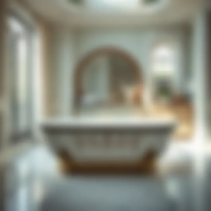 An aesthetically pleasing bath tub with a stunning inlay