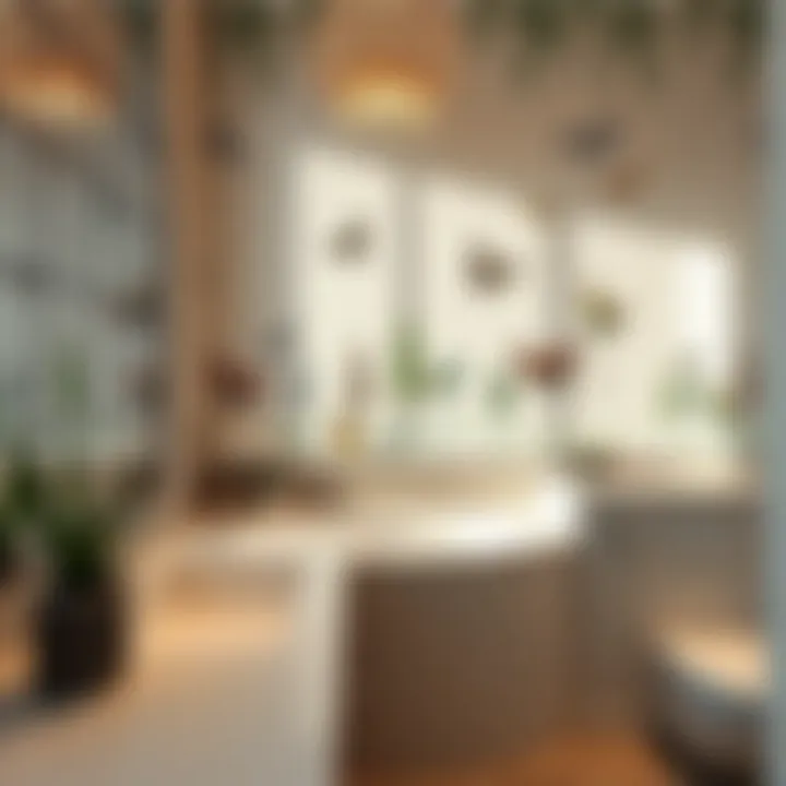 Stylish bathroom countertop adorned with decorative stickers
