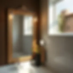 Elegant bathroom mirror with stylish lighting