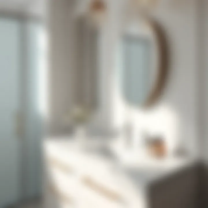 Modern Vanity Design Elements Close-up of a modern bathroom vanity featuring sleek design elements.