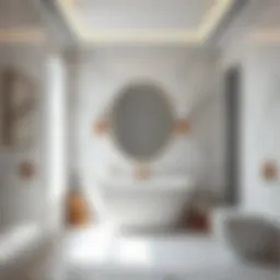 Luxurious bathroom wallboard showcasing a marble finish