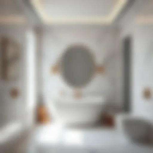 Luxurious bathroom wallboard showcasing a marble finish