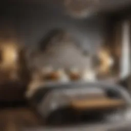 Luxurious king bedroom set with plush bedding and elegant decor