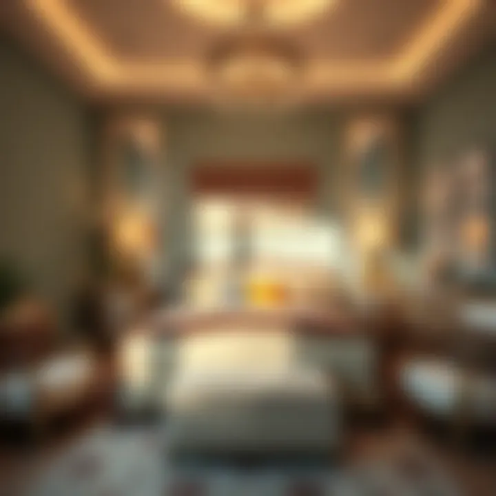 Inviting Bedroom Atmosphere Cozy and inviting bedroom layout with ambient lighting