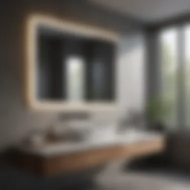 Sleek Countertop Elevating Bathroom Aesthetics Elegant bathroom featuring a sleek countertop