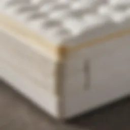 Detailed view of a memory foam pocket spring mattress showing layered construction