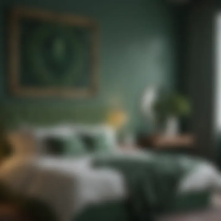 A palette of green shades suitable for bedroom decor