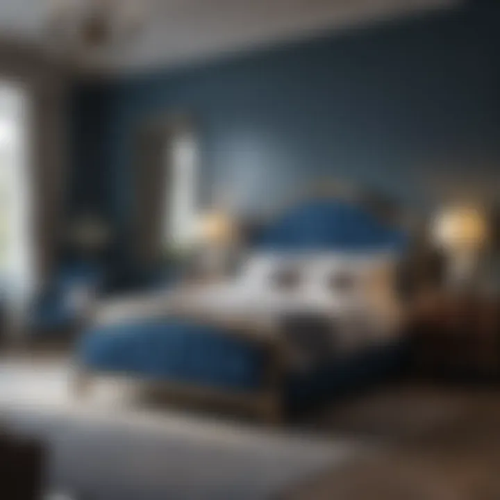 Classic blue bedroom set highlighting style and comfort