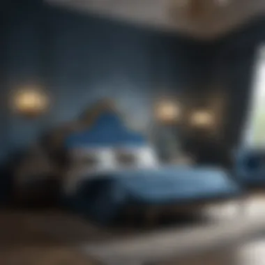 Luxurious Blue-Themed Bedroom Luxurious blue-themed bedroom showcasing texture and design