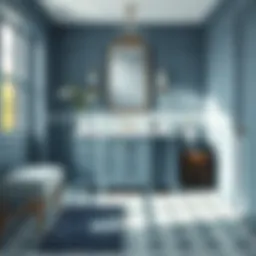 Elegant blue gray bathroom vanity showcasing modern design