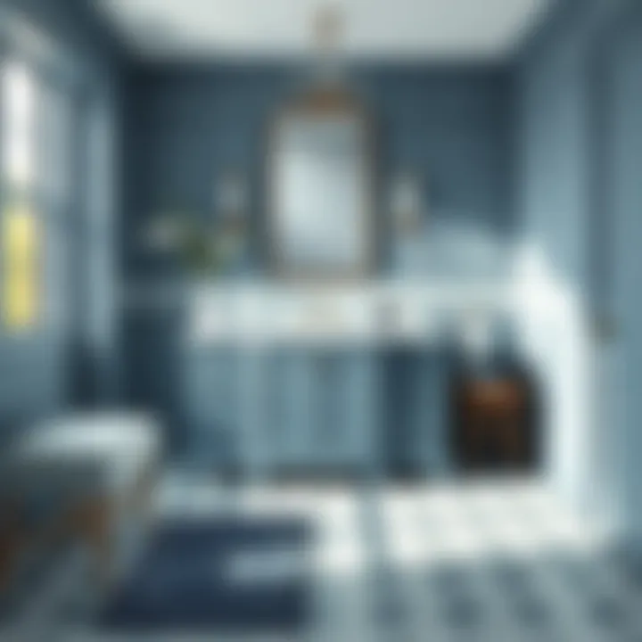 Elegant blue gray bathroom vanity showcasing modern design