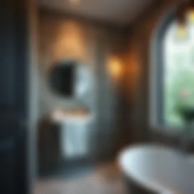 Stylishly designed bathroom featuring integrated towel bar