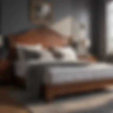 Stylish Cherry Wood Bed Stylish cherry wood bed paired with complementary accessories