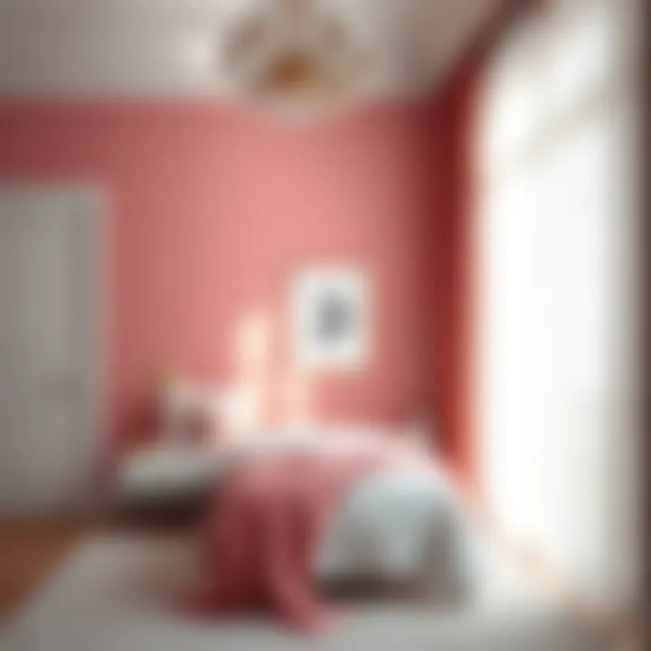 Color Harmony in Well-Lit Bedroom Bright bedroom corner with natural light showcasing color harmony