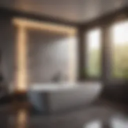 Luxurious deep bathtub in a modern bathroom setting