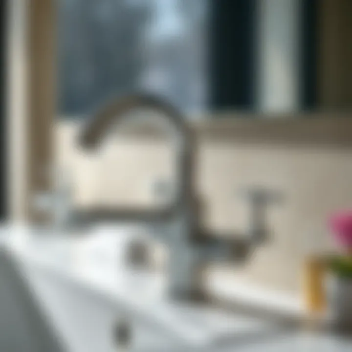 Close-up of innovative features on Delta taps