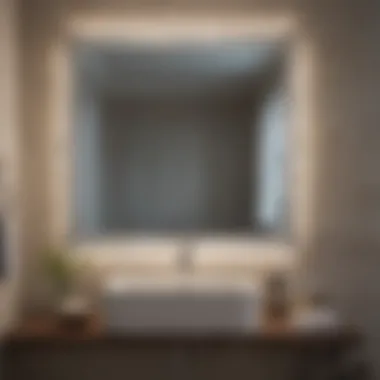 Trendy Mirror in Delta Windemere Collection Trendy Delta Windemere mirror adding depth to bathroom space