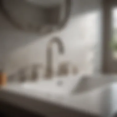 Elegant bathroom with well-placed faucets enhancing aesthetics