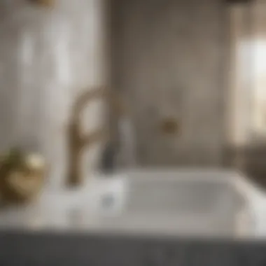 Stylish Bathroom with Delta Faucet Stylish bathroom environment enhanced by Delta faucet