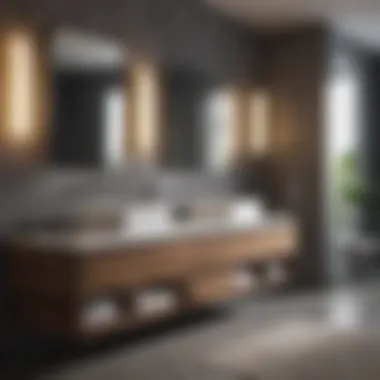 Functionality Meets Design: Contemporary Double Bath Vanity Contemporary double bath vanity with dual sinks