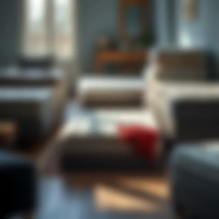 Various types of full mattresses suitable for futons arranged aesthetically