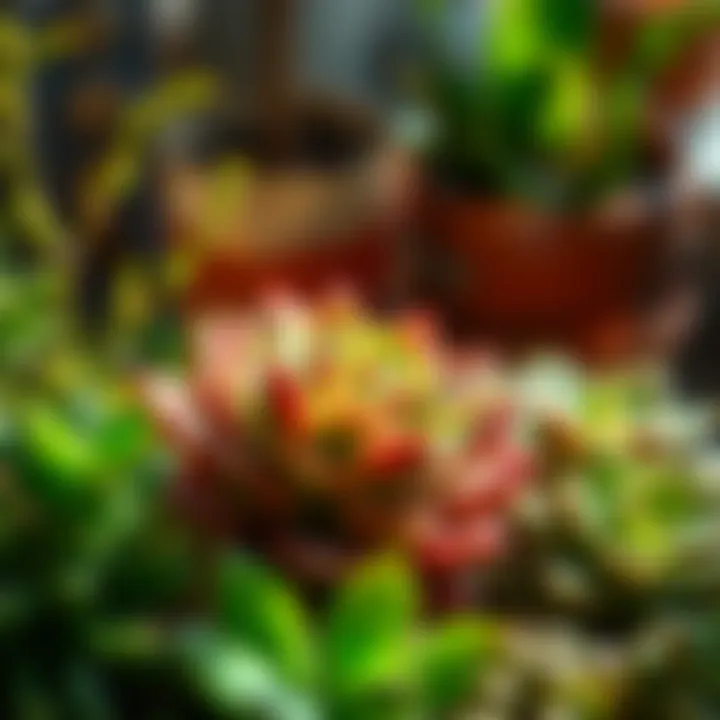 Succulent Flourishing in Sunlight Close-up of succulent thriving in bright light