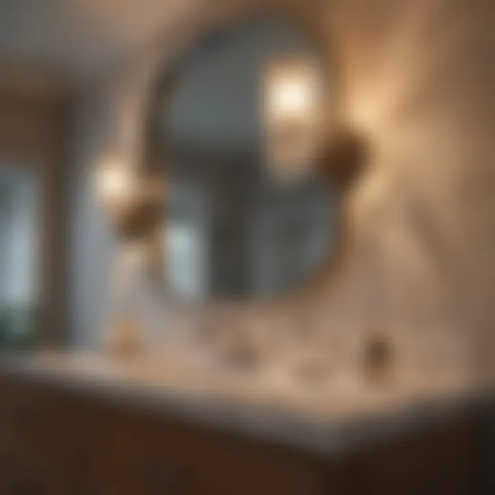 Elegant glass shades enhancing bathroom vanity lights