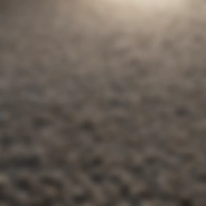 Close-up of textured gray rug material