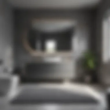 Modern Gray Bathroom Aesthetic Elegant gray bathroom rug in a modern setting