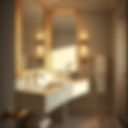 Luxurious hotel bathroom vanity featuring marble countertop and elegant fixtures