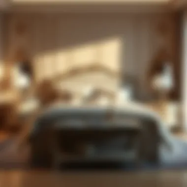 Cozy king bedroom set with chic nightstands and ambient lighting