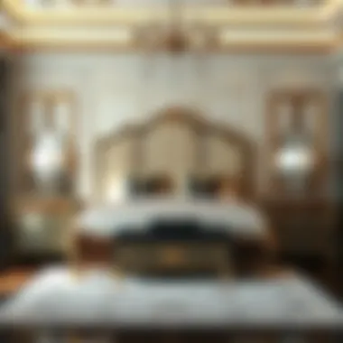 Luxurious king bedroom set featuring contemporary nightstands