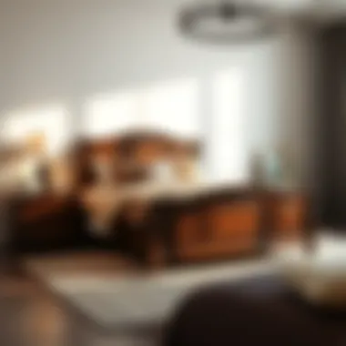 Stylish wooden king bedroom set with matching nightstands