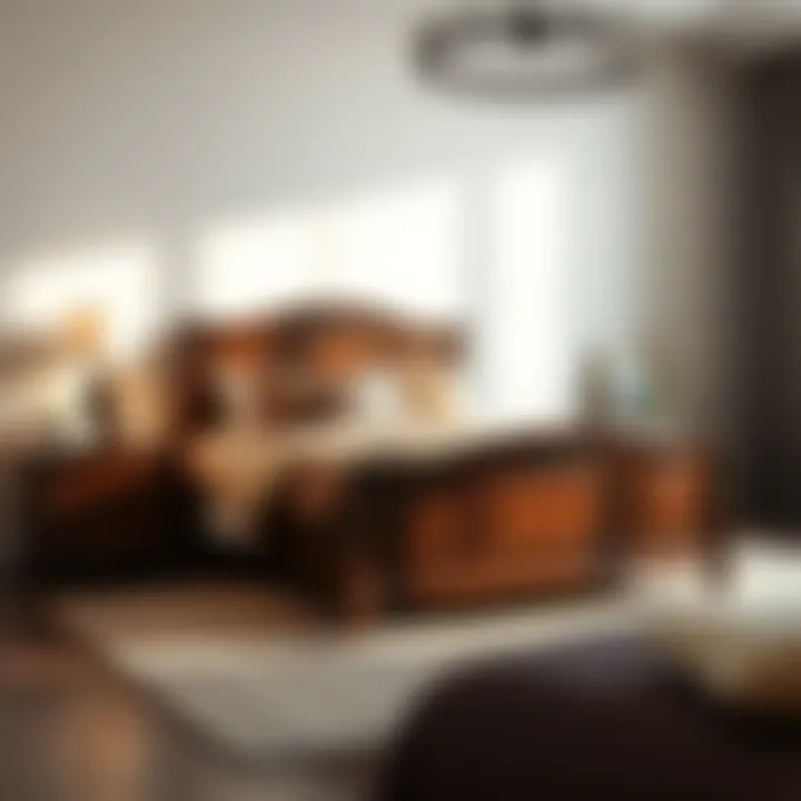 Stylish wooden king bedroom set with matching nightstands