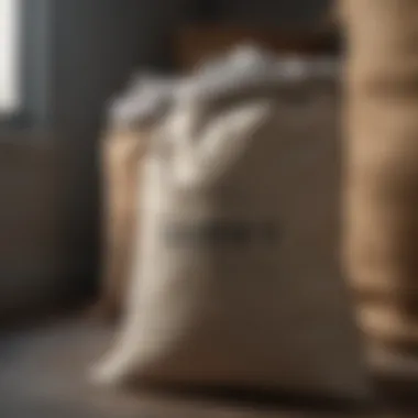 Various materials used for laundry sacks displayed elegantly