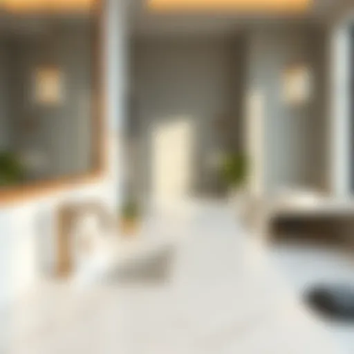 Luxurious Quartz Countertop Luxurious quartz bathroom countertop showcasing modern elegance