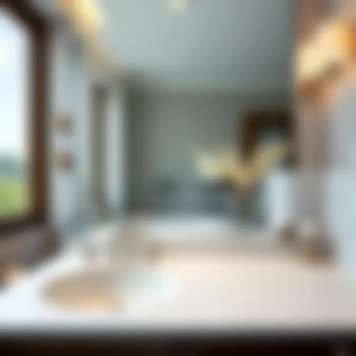 Stylish Laminate Countertop Stylish laminate bathroom countertop in contemporary setting