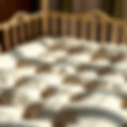 A cozy lullaby mini crib mattress showcasing its soft surface
