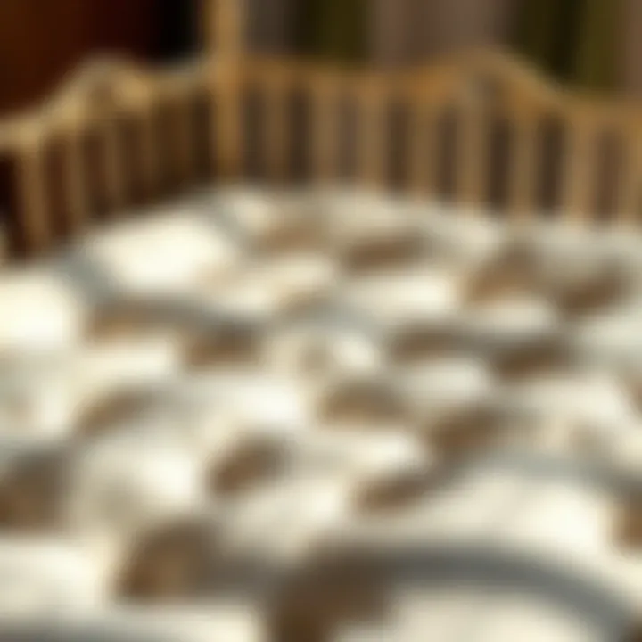 Cozy Surface of Lullaby Mini Crib Mattress A cozy lullaby mini crib mattress showcasing its soft surface