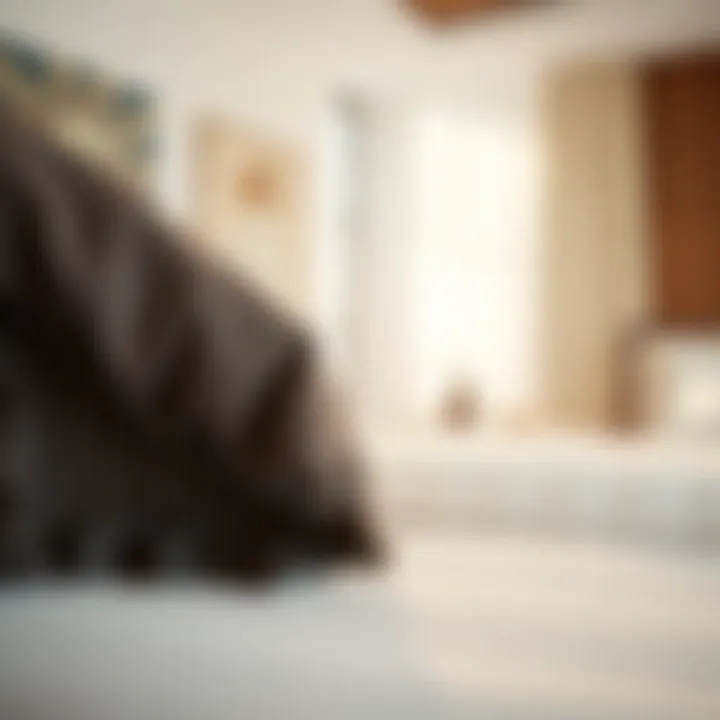 Close-up of materials used in modern platform beds